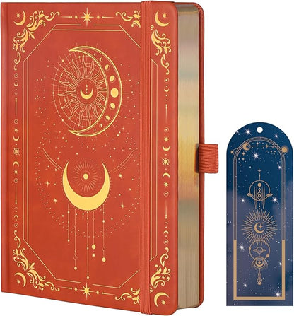 TIEFOSSI Bullet Dot Journal, 160gsm 190 Numbered Pages Bullet Dot Grid Journal for planner, Diary for Work & Sketching, A5 Hardcover Leather Journal for Writing Women Men