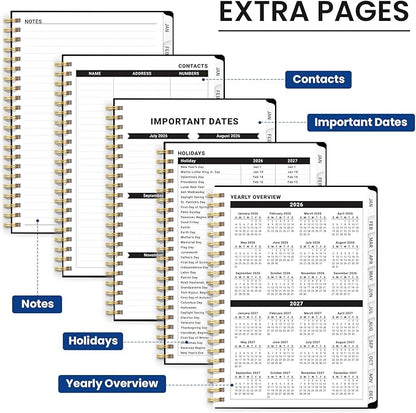 2026 Planner, Weekly and Monthly Planner for Women, Jan 2026 - Dec 2026 Pretty 2026 Calendar Planner with Monthly Tabs, Inner Pocket, Spiral Binding, Perfect for Office Home School - 6.3" x 8.5", Neon Tropics