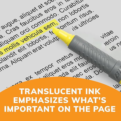 BIC Brite Liner Grip Highlighters, Chisel Tip, 5-Count Pack of Highlighters, Yellow, Ideal Highlighter Set for Organizing and Coloring