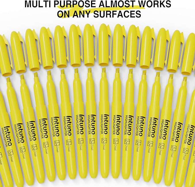 Yellow Highlighters, 120 Count, Chisel tip, Suitable for Office Supplies, School Supplies, and Home Office Essentials