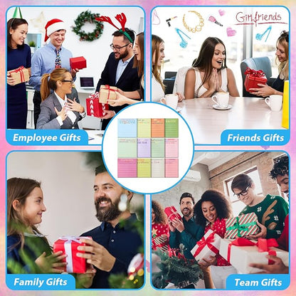 Yinder 24 Pcs Employee Appreciation Sticky Notes Xmas Gift Bulk Motivation Note Pads Mini Inspirational Note Gift for Teacher Nurse Staff Coworker Office Supply 3 x 3'' (Appreciation,Bright)