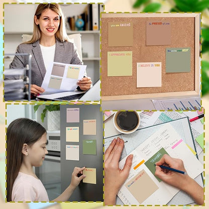 Yinder 24 Pcs Inspirational Sticky Notes Christmas Stocking Stuffers Motivational Sticky Notes Pad Employee Appreciation Gift Bulk for Teacher Nurse Coworker Office 3 x 3'' (Thank You,Boho)