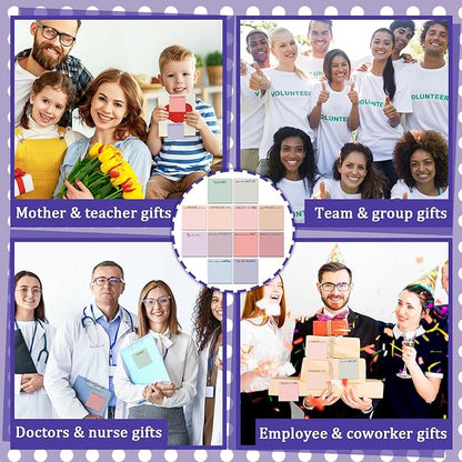 Yinder 24 Pcs Inspirational Sticky Notes Christmas Stocking Stuffers Motivational Sticky Notes Pad Employee Appreciation Gift Bulk for Teacher Nurse Coworker Office 3 x 3'' (Thank You,Aesthetics)