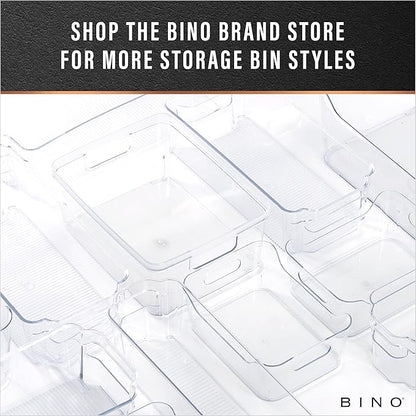 BINO | Plastic Storage Bins, Small | THE HANDLER COLLECTION | Multipurpose Organizer Bins | Kitchen Pantry Organizers and Storage | Clear Containers for Organizing Home | Freezer Organizer