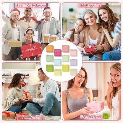 Yinder 24 Pcs Employee Appreciation Sticky Notes Xmas Gift Bulk Motivation Note Pads Mini Inspirational Note Gift for Teacher Nurse Staff Coworker Office Supply 3 x 3'' (Appreciation,Macaron Color)