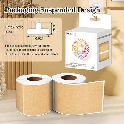 Color Coding Packing Labels 3X5 Inch 250 Per Roll, Rectangular Kraft Brown Moving Stickers for Boxes Color Coded, Packing Labels Stickers for Inventory Warehouse