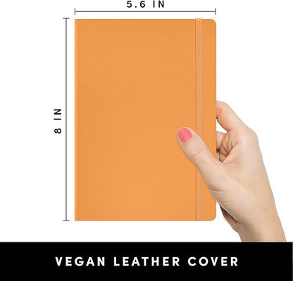 PAPERAGE Lined Journal Notebook, (Marigold), 252 Pages, Medium 5.6 in x 8 in - 100 GSM Thick Paper – Hardcover Journaling Notebook for Work, School & Note Taking