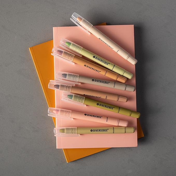 DIVERSEBEE Bible Highlighters and Pens No Bleed, 8 Pack Assorted Colors Gel Highlighters Set, Cute Bible Markers Study Journaling School Supplies and Accessories (Earthy)