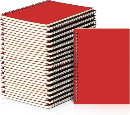 Yahenda Spiral Notebook Bulk A5 Journal Lined 8.3'' x 5.5'' Writing Composition Paper Small Notepad Subject Notebook for Students Office Business Back to School Supplies(Red,36 Pcs)