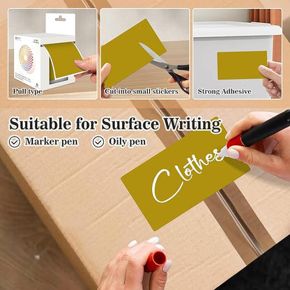 Rectangular Color Coding Paacking Boxes Labels 3X5 Inch 250 Per Roll, Olive Moving Stickers for Boxes Color Coded, Packing Labels Stickers for Inventory Warehouse