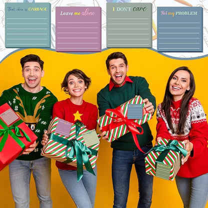 Yinder 24 Pcs Inspirational Sticky Notes Christmas Stocking Stuffers Motivational Sticky Notes Pad Employee Appreciation Gift Bulk for Teacher Nurse Coworker Office 3 x 3'' (Funny,Morandi Color)