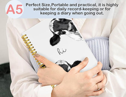 Cow Notebook Journal,Cow Gifts for Women Cow Lovers,Cute Girly Gifts Notebook Journal for Women Teen Girls Kids,Hardcover Spiral Notebooks Journals for Writing, 5.5x8.3 Inch