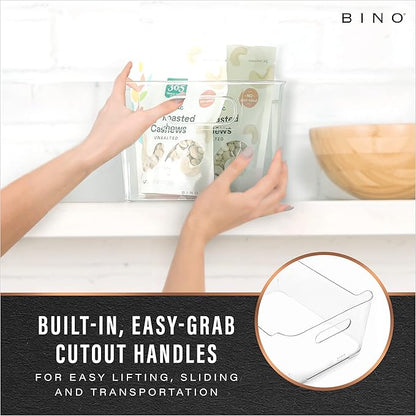 BINO | The SOHO Collection Plastic Storage Bins, X-Small - 2 Pack, Clear | Pantry and Fridge Organizer Containers, Kitchen Cabinet and Medicine Cabinet Bins