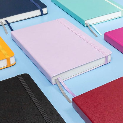 PAPERAGE Lined Journal Notebook, (Raspberry), 252 Pages, Medium 5.6 in x 8 in - 100 GSM Thick Paper – Hardcover Journaling Notebook for Work, School & Note Taking