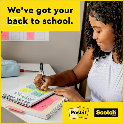 Post-it Super Sticky Notes, 3 x 3 in | Energy Boost Collection | For Organization | 24 Pads, Pack of 8