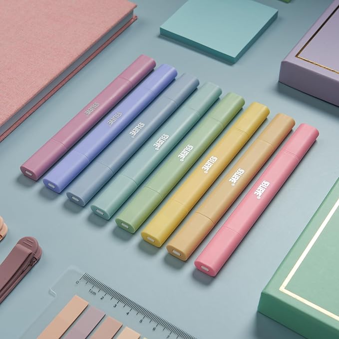 BLIEVE- Aesthetic Bible Highlighters No Bleed Through Assorted Colors, Cute Highlighter Dual Tip For Journaling Supplies And School Accessories, Bible Highlighters And Pens No Bleed (CANDY)