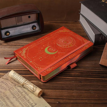 TIEFOSSI Bullet Dot Journal, 160gsm 190 Numbered Pages Bullet Dot Grid Journal for planner, Diary for Work & Sketching, A5 Hardcover Leather Journal for Writing Women Men