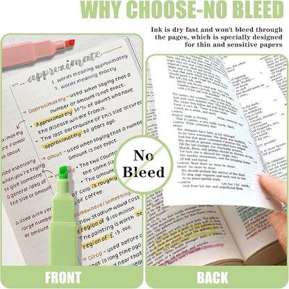 Highlighters Assorted Colors,8pcs Bible Highlighters No Bleed Hghlighter Markers for Journaling Back to School Teacher Supplies Office Supplies