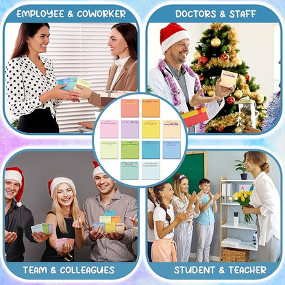 Yinder 24 Pcs Employee Appreciation Sticky Notes Xmas Gift Bulk Motivation Note Pads Mini Inspirational Note Gift for Teacher Nurse Staff Coworker Office Supply 3 x 3'' (Appreciation,Colorful)