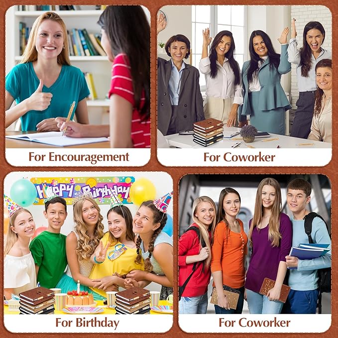 36 Pcs Friendsgiving Gift Bulk for Good Friends A6 Leather Journal Notebook Notepads with Bamboo Pens Friendship Appreciation Gift for Thanksgiving Birthday Women Sister Group (3 Color)