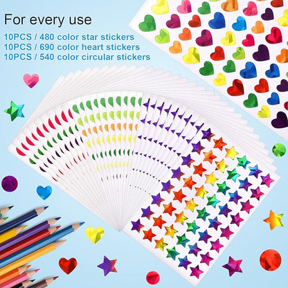 1710 Pcs Star Stickers for Kids Reward, Small Sparkly Holographic Sticker for School Classroom Student Teacher Supplies Behavior Reward Chart and DIY Decoration