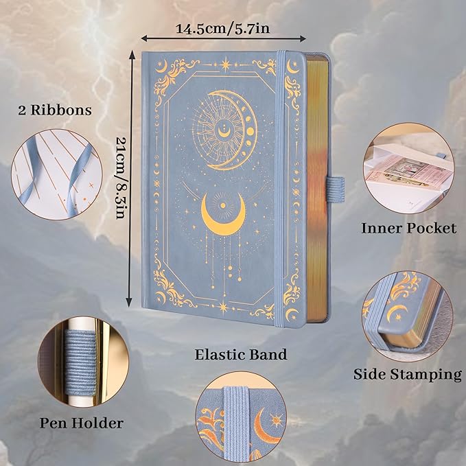 TIEFOSSI Lined Journal for Women Men, Vintage Notebooks with Bookmarks, Hardcover A5 College Ruled Notebook 316 Numbered Pages for Writing, Daily Journal for Work School, Note Taking