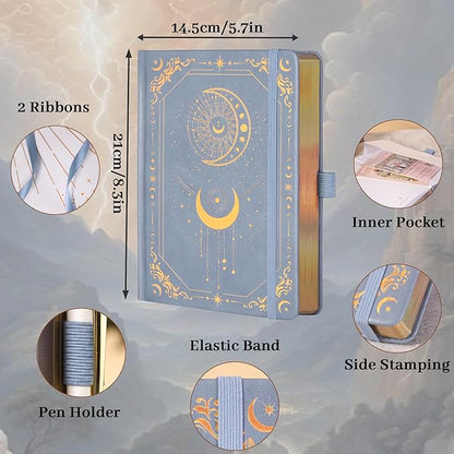 TIEFOSSI Lined Journal for Women Men, Vintage Notebooks with Bookmarks, Hardcover A5 College Ruled Notebook 316 Numbered Pages for Writing, Daily Journal for Work School, Note Taking