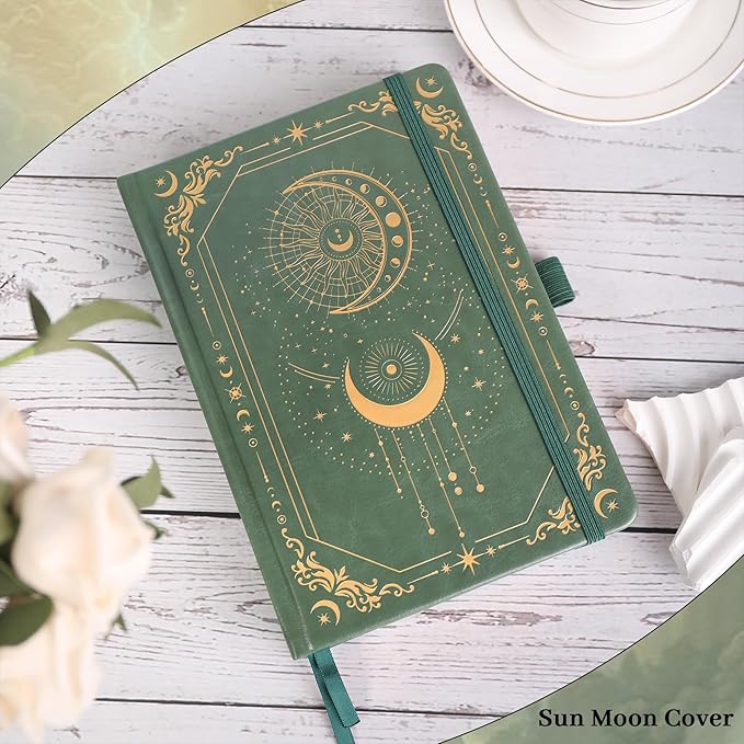 TIEFOSSI Bullet Dot Journal, 160gsm 190 Numbered Pages Bullet Dot Grid Journal for planner, Diary for Work & Sketching, A5 Hardcover Leather Journal for Writing Women Men