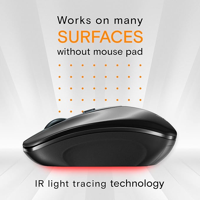 Silent Wireless Mouse for Laptop Small Compact Cordless Computer Mice with USB 2.4 GHz – Quiet Click, 3 DPI Levels, Travel Mouse – Portable for PC, Chromebook [Black]