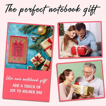 Red A5 Lined Leather Journal Notebook,Inspirational Christian Gifts Hardcover Executive Notebooks for Men Women,200 Pages 100 Gsm Thick Ruled Paper Daily Diary for School,Family ,Friends,Work (You Beautiful Red)