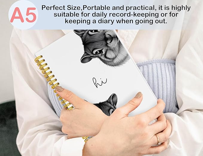Squirrel Notebook Journal,Cute Animal Notebook Journal for School Women Teen Girls Kids,Gifts for Squirrel Lovers,Hardcover Spiral Notebooks for Work Notes Journaling,5.5x8.3 Inch