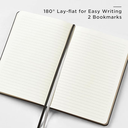 &And Per Se Lined Journal and Pen Set (3 packs), A5 Leather Journal Stationery Set, 160 Pages 100GSM Thick Paper, Notebook Gift Set (Black)