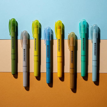 DIVERSEBEE Bible Highlighters and Pens No Bleed, 8 Pack Assorted Colors Gel Highlighters Set, Cute Bible Markers Study Journaling School Supplies and Accessories (Oasis)