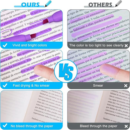 Duchong Highlighters, 30 Packs Purple Highlighter Bright Colors Bulk, Chisel Tip Dry-Quickly No Bleed Highlighter Markers for Adults Kids, Office Classroom Must Have, School Supplies for Teachers