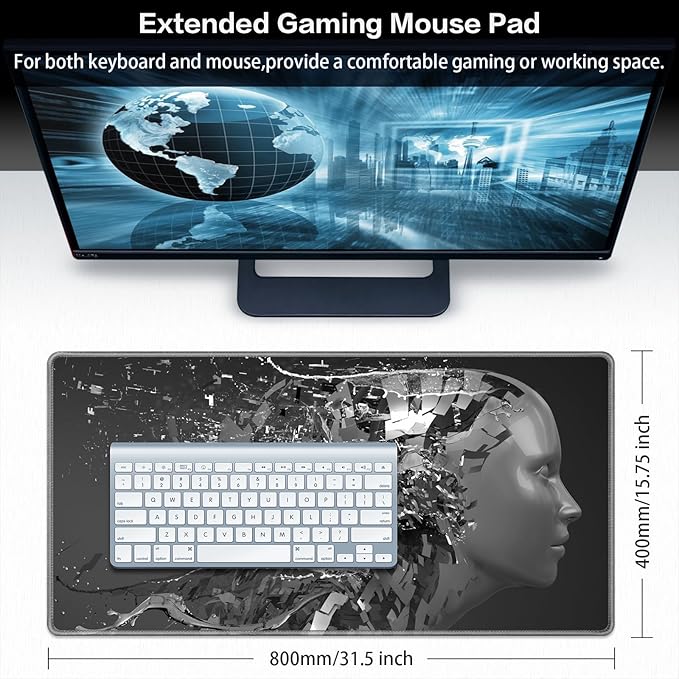 Canjoy Gaming Mouse Pad, Large Extended Mouse Pad Big Computer Mousepad for Home Office Gaming Work 31.5x15.7inch