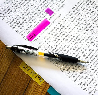 ELII 900 Pcs 2 Inch Sticky Index Tabs - Colorful, Writable & Transparent Book Tabs for Notebooks & Annotating