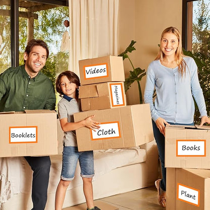 6 x 4 inch Large Moving Labels for Boxes, Blank Moving Boxes Labels Stickers, 160pcs 8 Color Coded Moving Stickers Packing Labels Stickers for Home Organization Projects, Kitchen, Storage Bins, Orange