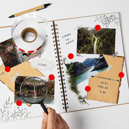 PARLAIM 1/2 Inch Circle Sticker Labels,1000 Stickers Round Color Coding Circle Dots Stickers,Roll Dot Stickers Label for Office Home Office(Red)