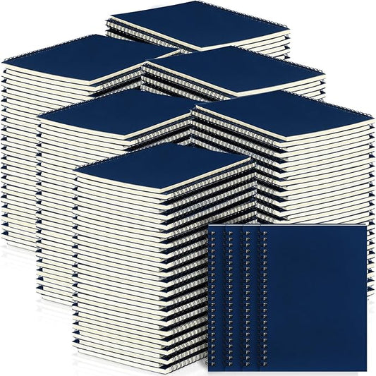 Yahenda Spiral Notebook Bulk A5 Journal Lined 8.3'' x 5.5'' Writing Composition Paper Small Notepad Subject Notebook for Students Office Business Back to School Supplies(Deep Blue,108 Pcs)