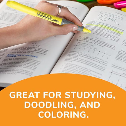 BIC Brite Liner Grip Highlighters, Chisel Tip, 5-Count Pack of Highlighters, Yellow, Ideal Highlighter Set for Organizing and Coloring