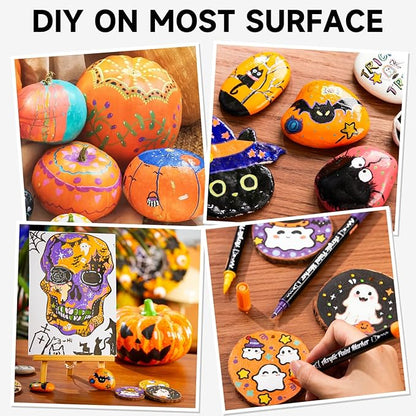 Shuttle Art 28 Colors Dual Tip Acrylic Paint Markers, Brush Tip and Fine Tip Acrylic Paint Pens for Rock Painting, Ceramic, Wood, Canvas, Plastic, Glass, Stone, Calligraphy, Card Making, DIY Crafts