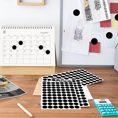 PARLAIM 3/4 Inch Coding Circle Sticker Labels,Pack of 1050 Round Color Code Dot Labels Stickers for Home Office Marking,Organizing (Black)