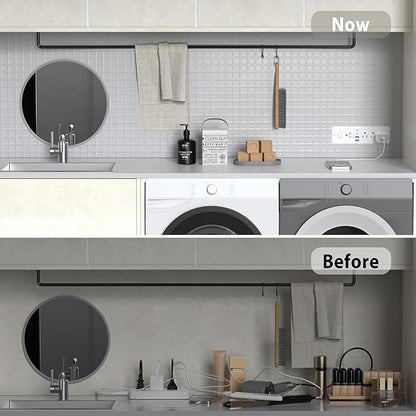 65W USB C Recessed Power Strip, Flush Mount Desktop Recessed Outlet with 4AC & 2 PD GaN USB C & 2 USB-A Ports, Furniture Hidden Drawer Fast Charging Station for Home Office