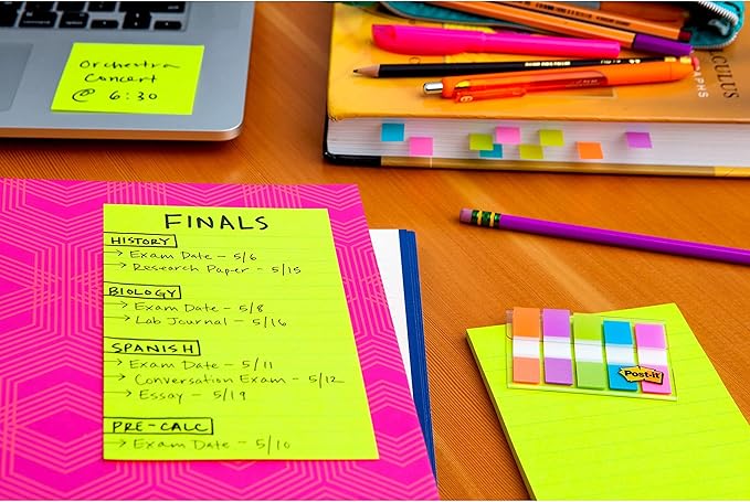 Post-it Super Sticky Lined Notes 4x6 | Bright Colors | Double Sticking Power | 90 Sheets per Pad | 5 Pads, Pack of 8