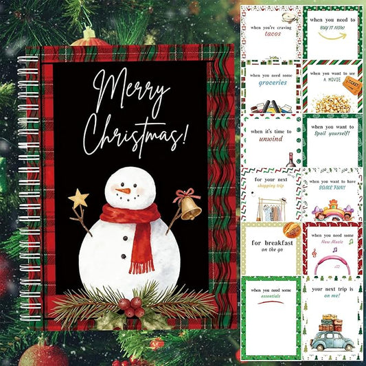 Christmas Gift Card Book - Surprises on Every Page, DIY Spiral-Bound Merry Christmas College Survival Kit, Greeting Card Book for Students & Graduation Gifts (S23)