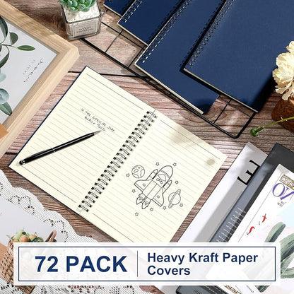 Yahenda Spiral Notebook Bulk A5 Journal Lined 8.3'' x 5.5'' Writing Composition Paper Small Notepad Subject Notebook for Students Office Business Back to School Supplies(Deep Blue,72 Pcs)