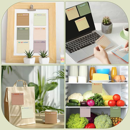 Yinder 24 Pcs Inspirational Sticky Notes Christmas Stocking Stuffers Motivational Sticky Notes Pad Employee Appreciation Gift Bulk for Teacher Nurse Coworker Office 3 x 3'' (Appreciation,Boho)