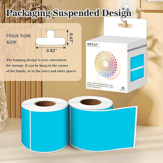 Rectangular Color Coding Packing Labels 3X5 Inch 250 Per Roll, Teal Moving Stickers for Boxes Color Coded, Packing Labels Stickers for Inventory Warehouse