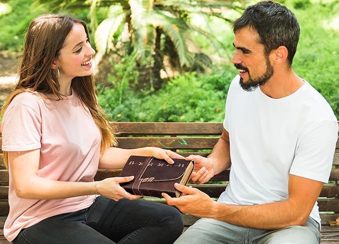 Small Leather Bound Journal with 290 Lined Pages – Handmade Vintage Writing Notebook, Travel Diary & Sketchbook for Women and Men