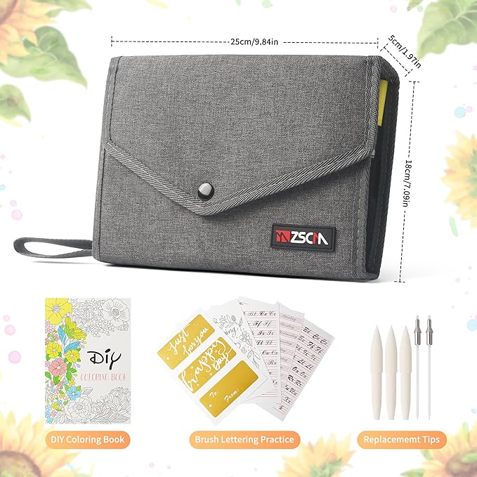 ZSCM 60 Colors Markers for Adult Coloring Books No Bleeding - Duo Tip Brush Pen, Artist Fine & Brush Coloring Markers for Adult Calligraphy, Drawing, Sketching & Journaling